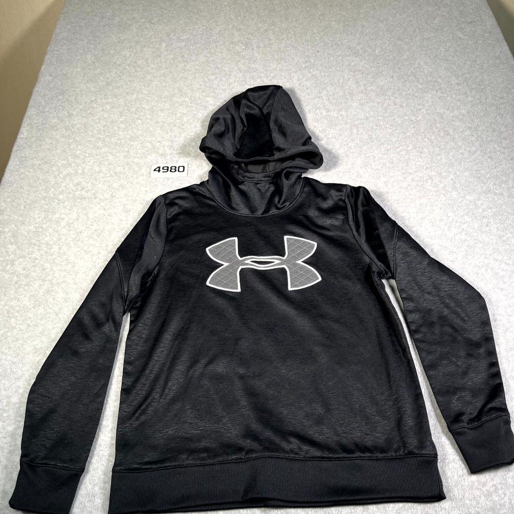 Under Armour Coldgear‎ Hoodie Mens Medium Black Fleece Lined Embroidered Logo